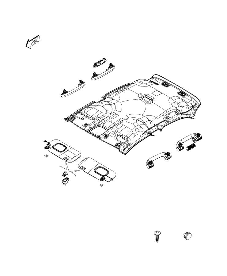 Diagram Headliners and Visors. for your 2000 Chrysler 300  M 