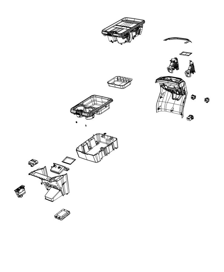 Floor Console, Front. Diagram