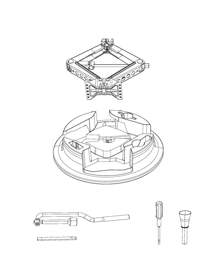 Diagram Jack Assembly And Tools. for your 2022 Jeep Compass 2.4L I4 Latitude Lux 