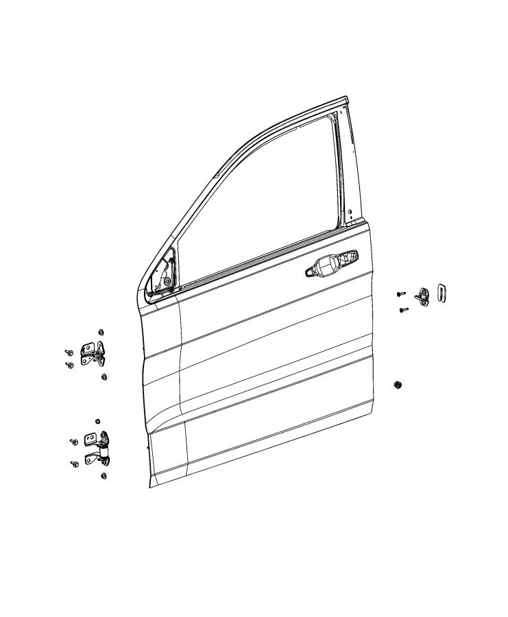 Diagram Front Door, Shell and Hinges. for your 1999 Chrysler 300  M 