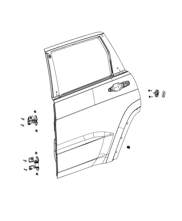 Diagram Rear Door, Shell and Hinges. for your 1999 Chrysler 300  M 