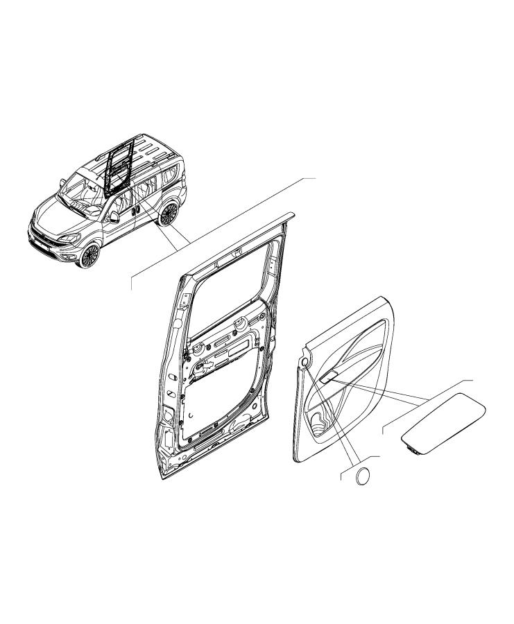 Diagram Sliding Door Trim Panels. for your Ram ProMaster City  