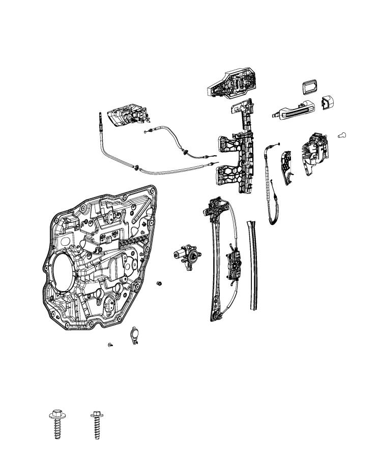 Diagram Rear Door, Hardware Components. for your 2022 Ram 1500   