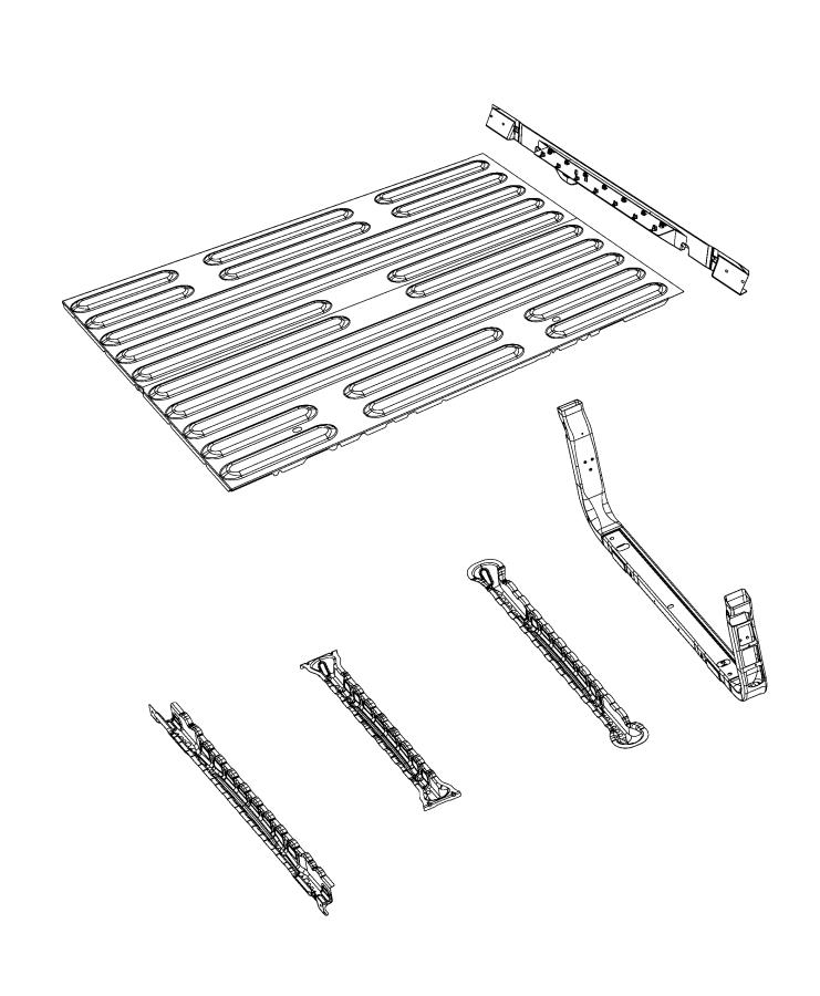 Diagram Pickup Box Crossmembers, Reinforcements and Shields. for your Ram 1500  