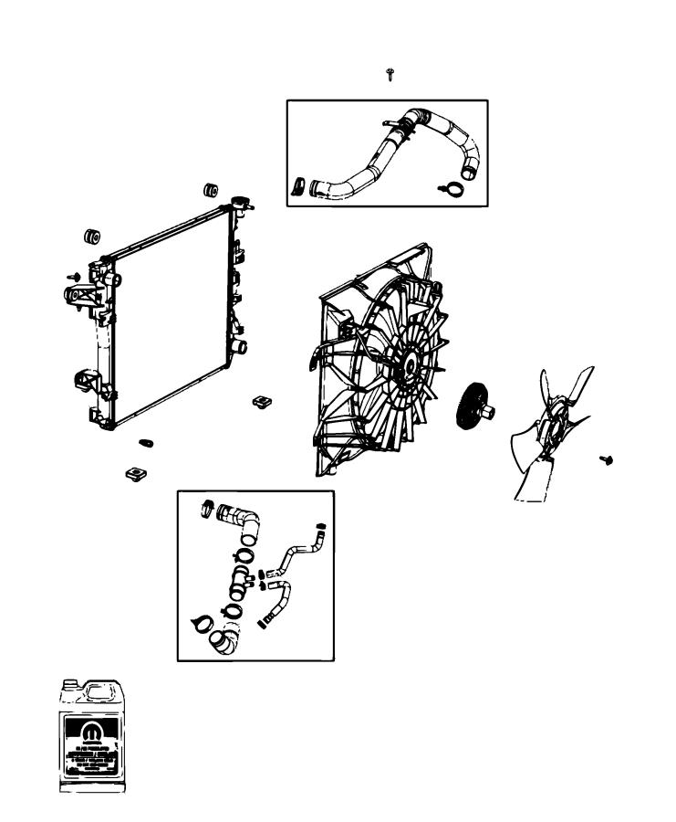 Diagram Radiator and Related Parts. for your 2022 Ram 3500   