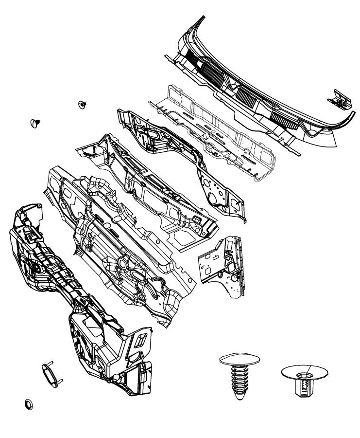 Cowl, Dash Panel and Related Parts. Diagram