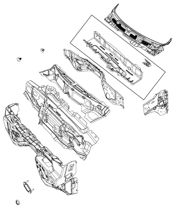 Cowl, Dash Panel and Related Parts. Diagram