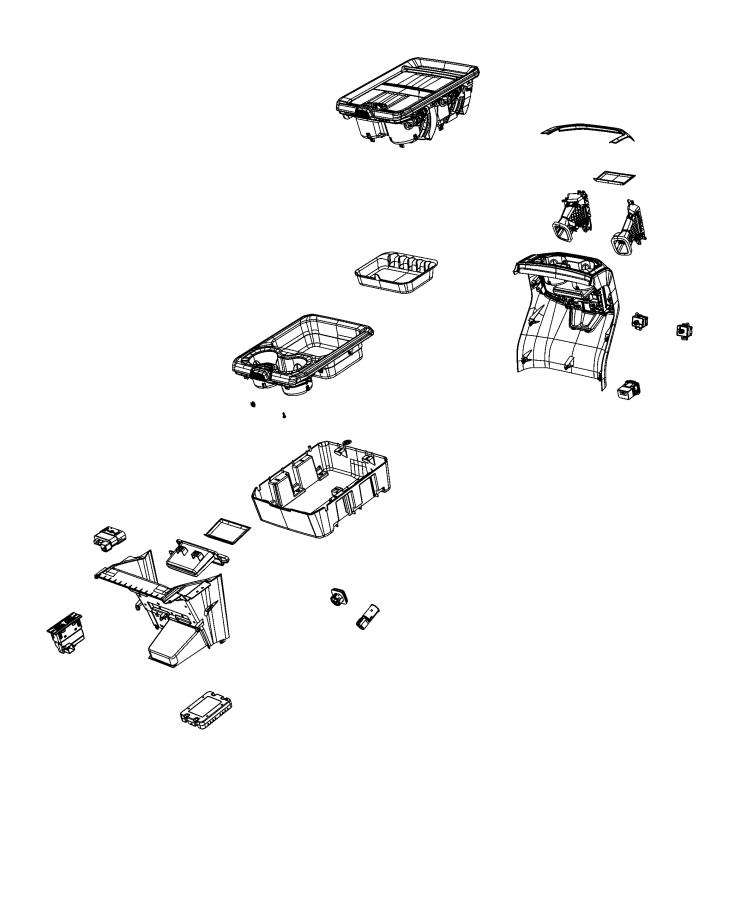 Diagram Floor Console, Front. for your 2018 Ram 1500   