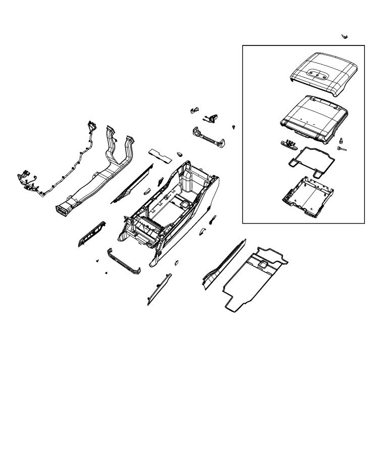 Floor Console, Front. Diagram