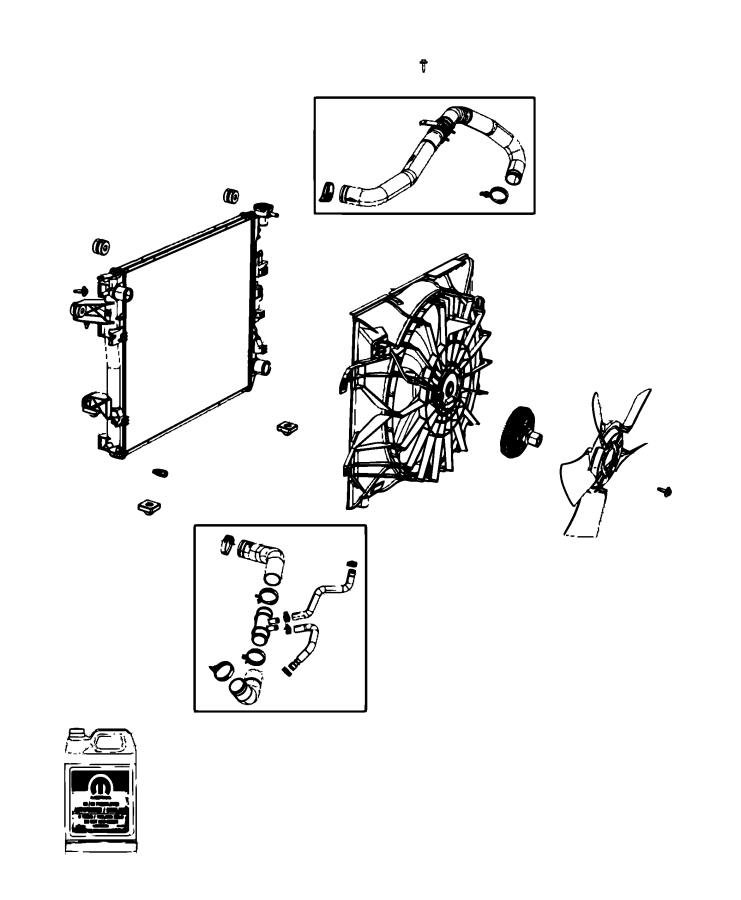 Diagram Radiator and Related Parts. for your 2022 Ram 3500   