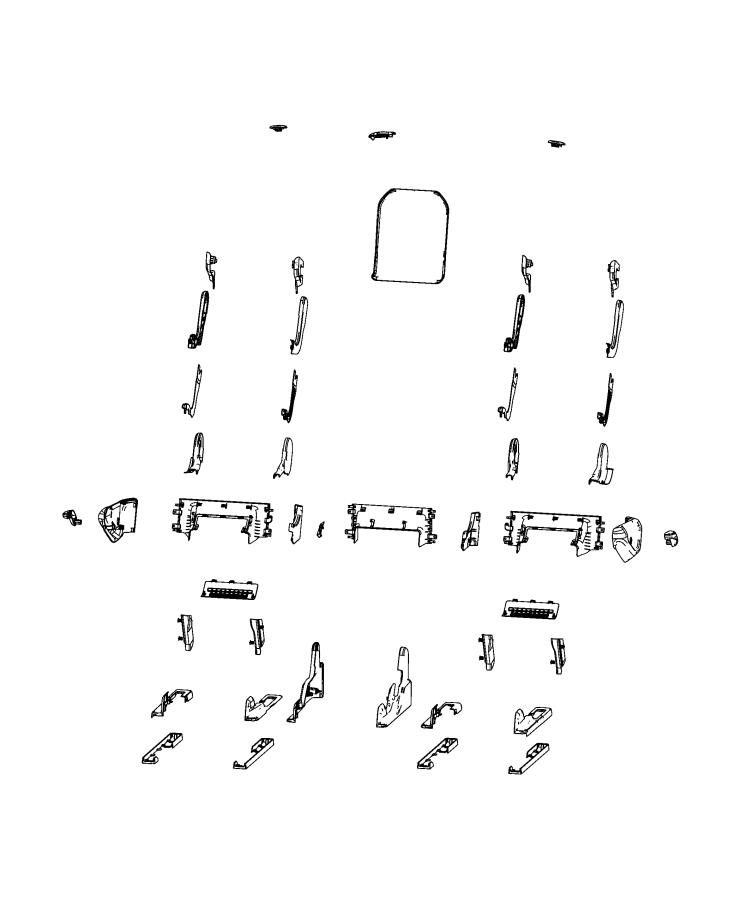 Diagram Second Row - Adjusters, Recliners, Shields and Risers, Split Seat. for your Jeep