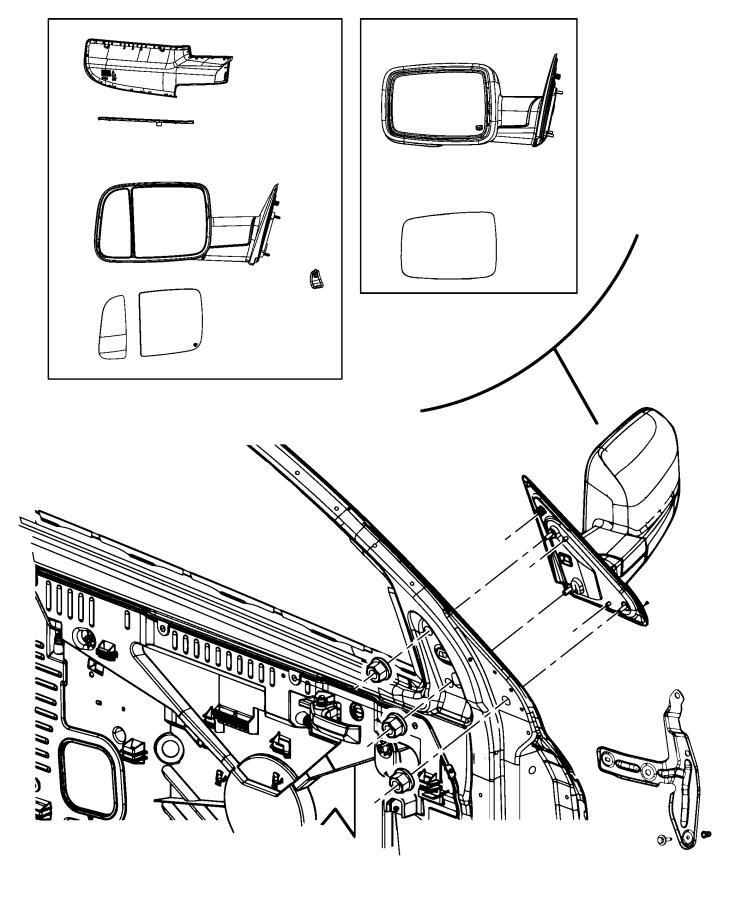 Diagram Mirror, Exterior. for your Ram 1500  