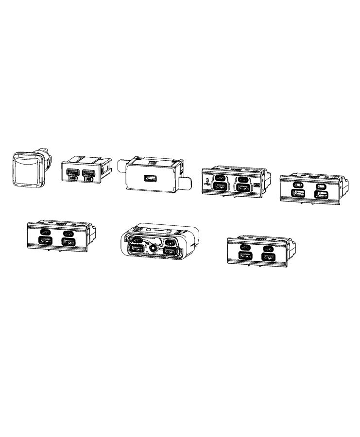 Diagram Connectors, Power, USB and Audio Media. for your 2022 Ram 3500   