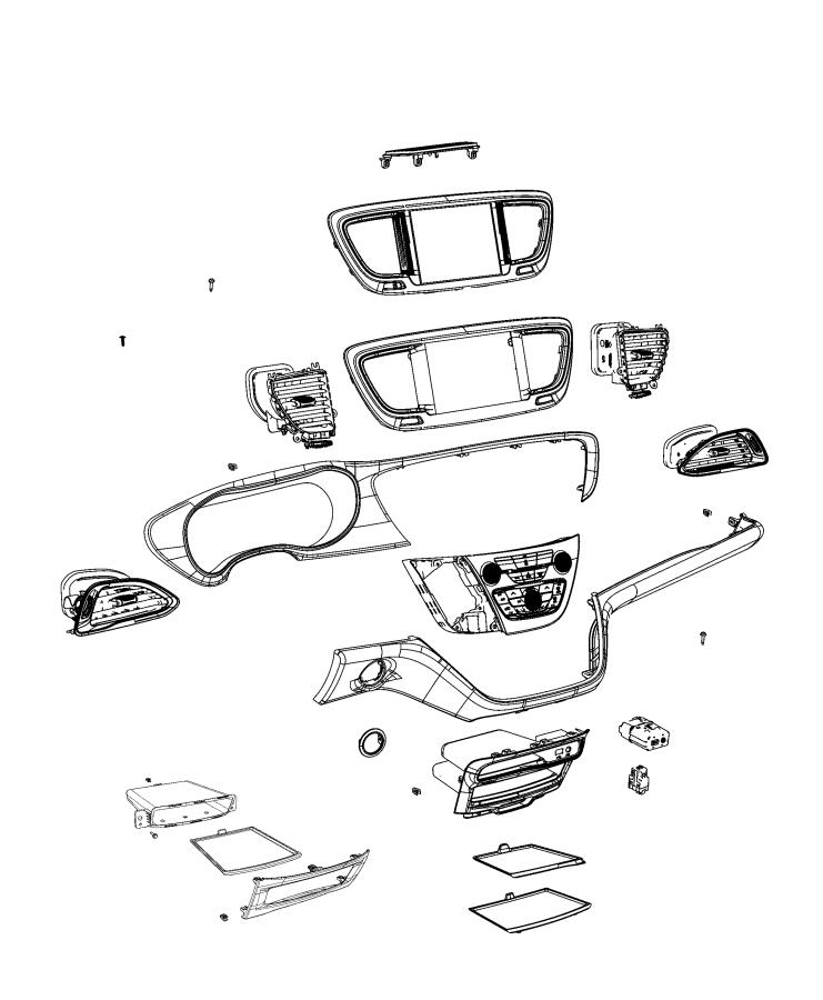 Diagram Instrument Panel - Trim. for your 2022 Chrysler Voyager   