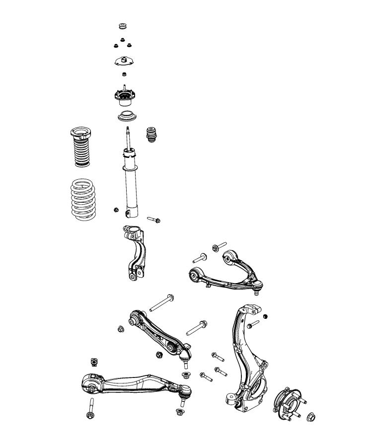 Diagram Suspension, Front, Springs, Shocks, Control Arms. for your 2001 Dodge Grand Caravan   