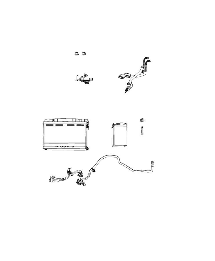 Diagram Wiring, Battery. for your 2022 Jeep Wrangler 3.0L Turbo V6 Diesel M/T 4WD Unlimited Sahara 