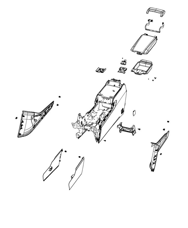 Floor Console, Front. Diagram