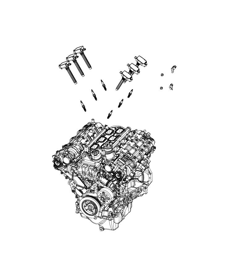 Diagram Spark Plugs, Ignition Wires, Ignition Coil and Capacitors. for your 2005 Chrysler Town & Country Touring  