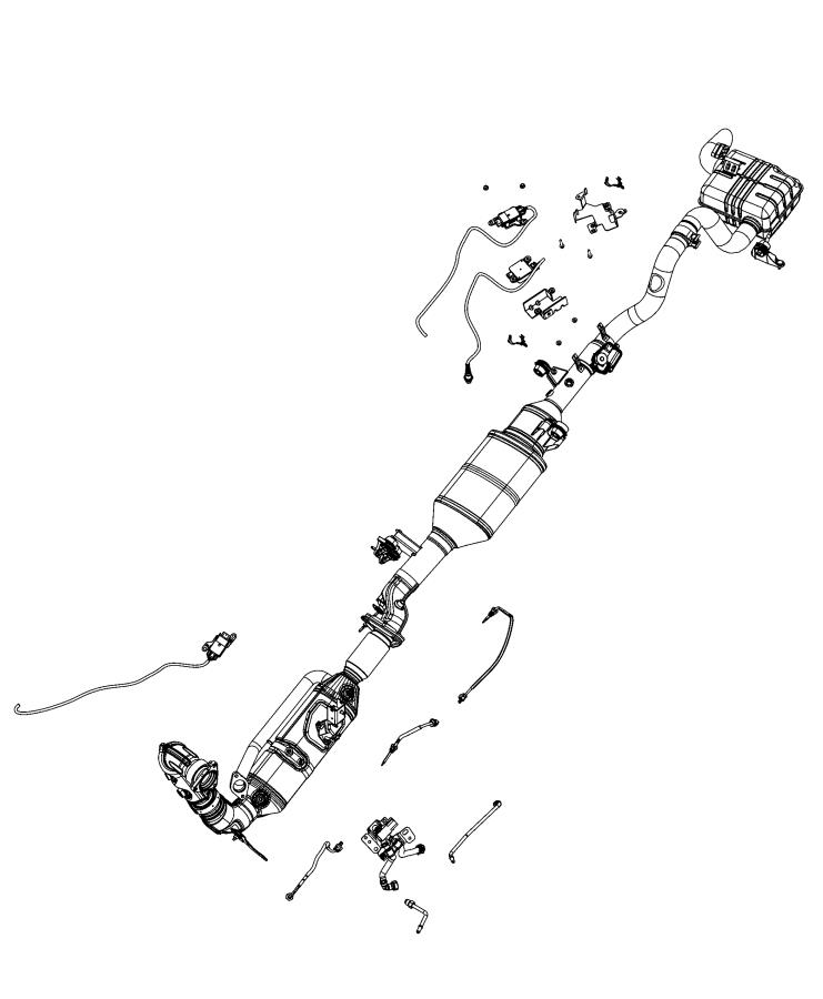 Diagram Sensors, Exhaust Temperature, Nitrous Oxide and DPS. for your 2022 Jeep Wrangler 3.0L Turbo V6 Diesel M/T 4WD Unlimited Willys 