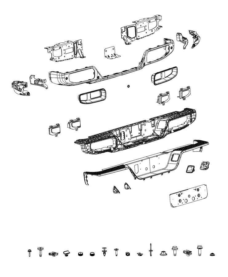 Diagram Bumper, Rear. for your Jeep Gladiator  