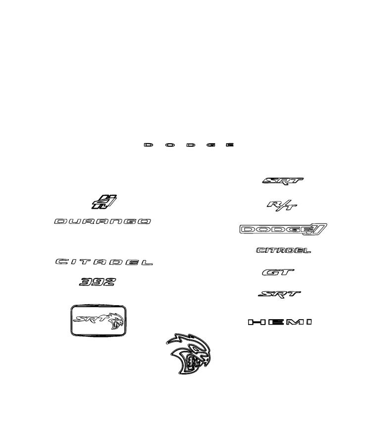 Diagram Nameplates, Emblems and Medallions. for your Chrysler 300  M