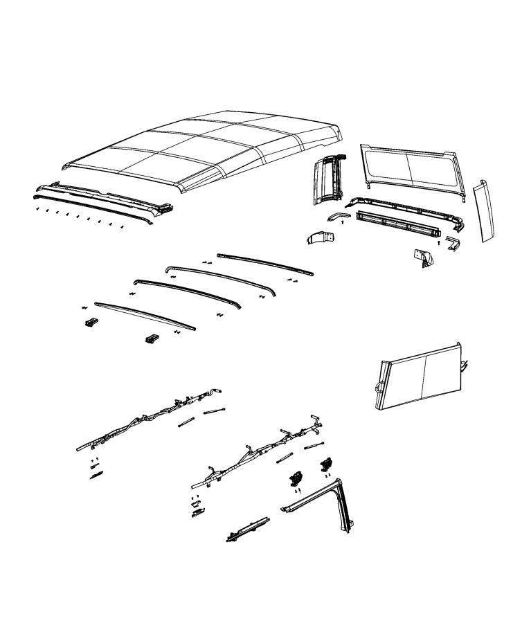 Diagram Soft Top Attaching Parts. for your 2024 Jeep Gladiator   