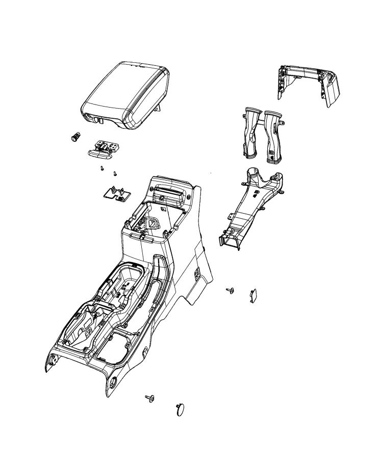 Floor Console, Front. Diagram