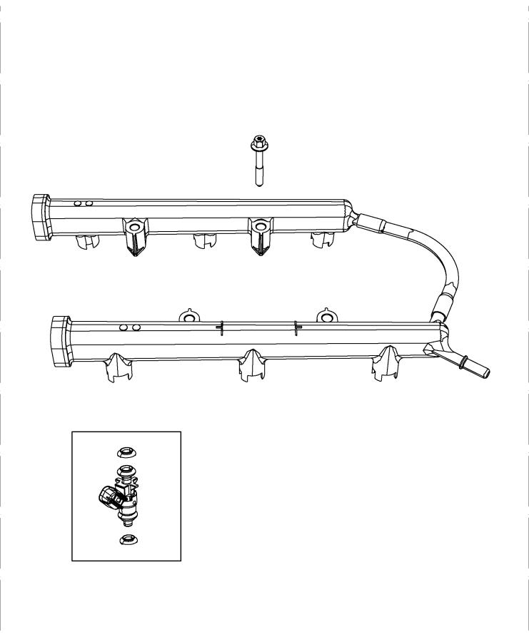 Diagram Fuel Rail and Injectors. for your 2022 Dodge Durango   