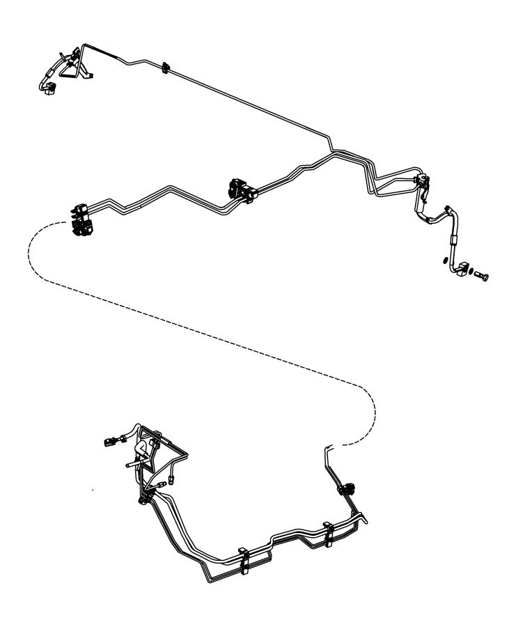 Diagram Brake Tubes and Hoses, Rear. for your Dodge