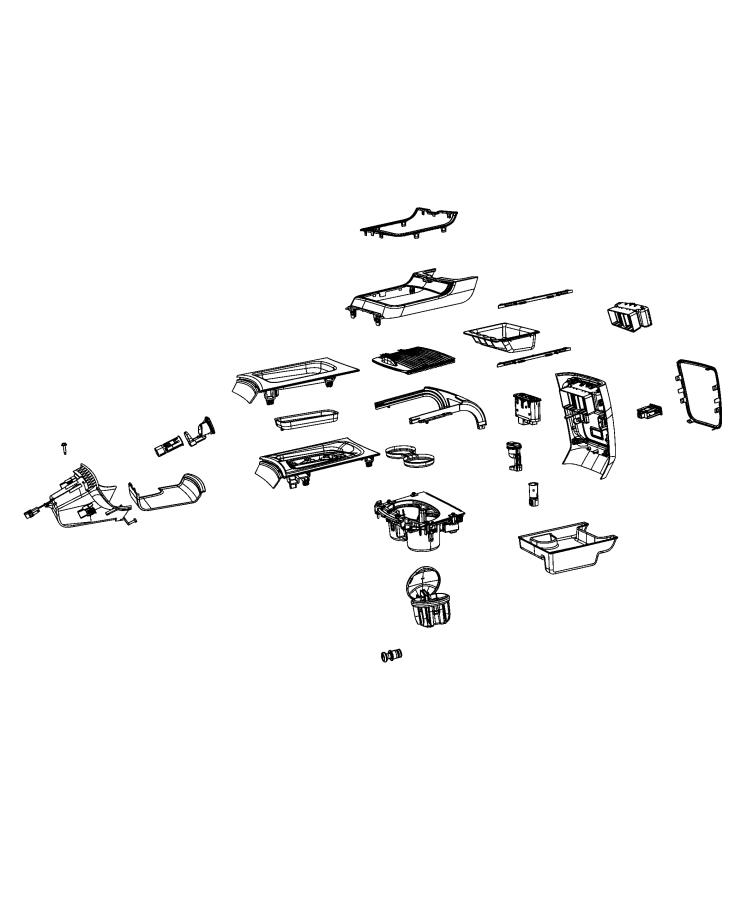 Diagram Floor Console, Front. for your Dodge