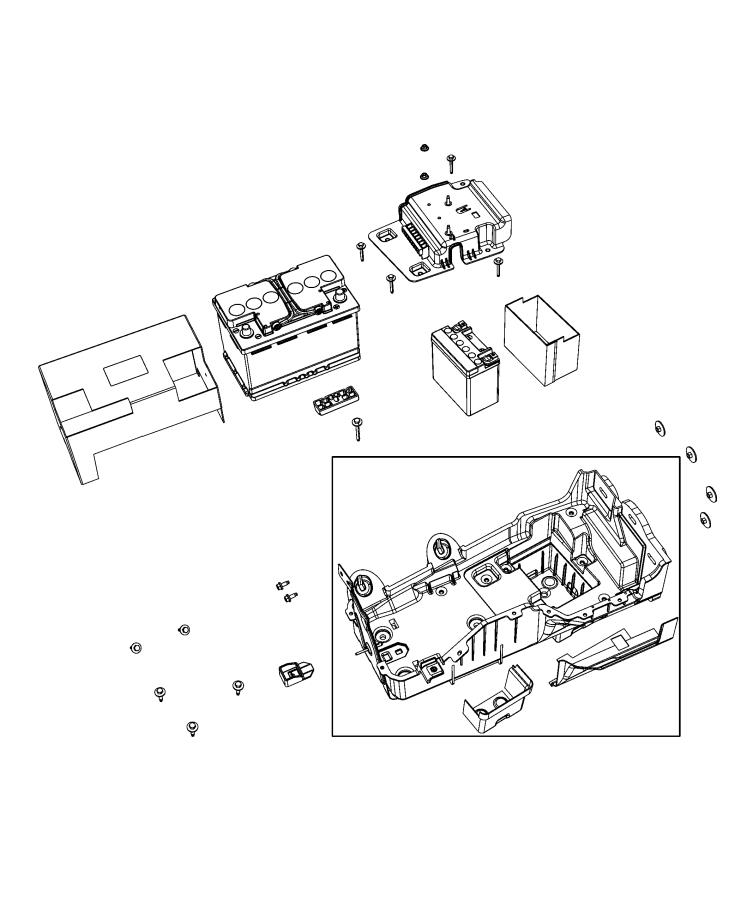 Tray and Support, Battery. Diagram