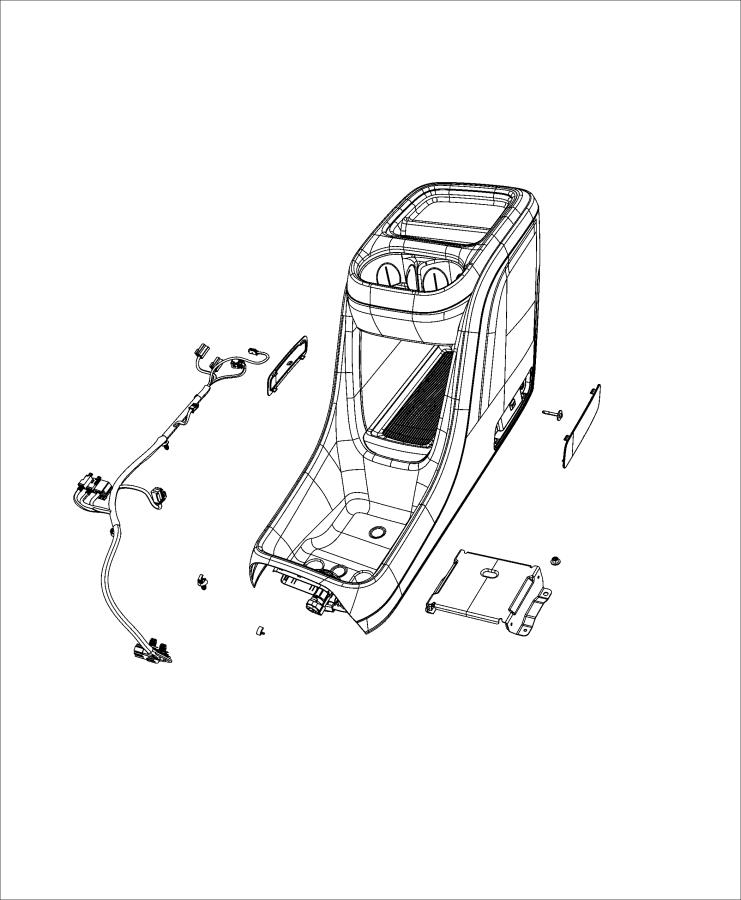 Floor Console, Front. Diagram