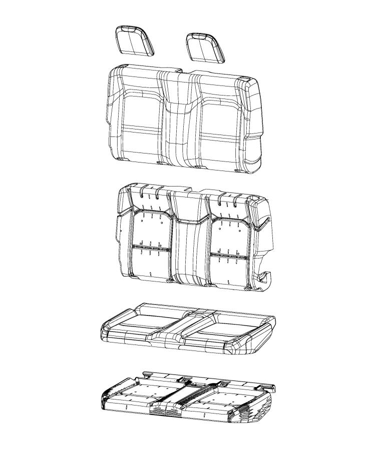 Diagram Rear Seat, Bench. for your 2022 Jeep Wrangler 3.0L Turbo V6 Diesel M/T 4WD Unlimited Sahara 