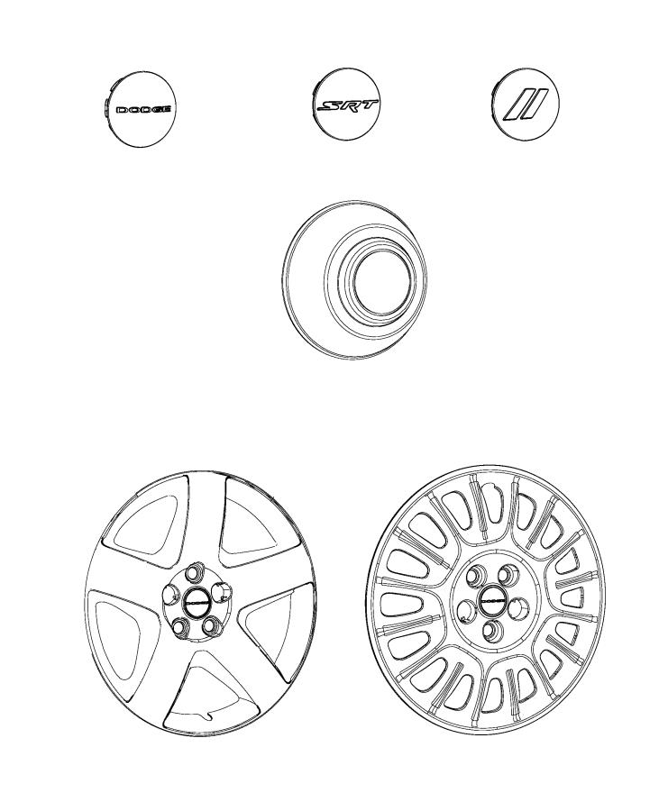 Diagram Wheel Covers and Center Caps. for your 2022 Dodge Charger 5.7L HEMI V8 AWD  