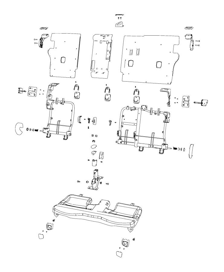 Diagram Second Row - Adjusters, Recliners, Shields and Risers, Split Seat. for your Chrysler 300  M