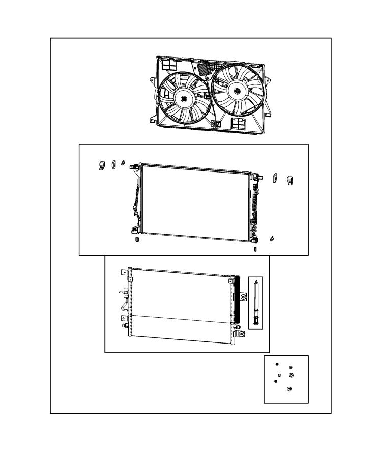 Cooling Modules, Radiator, Condenser And Related Parts. Diagram