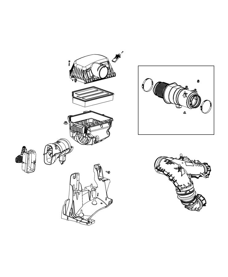 Diagram Air Cleaner and Related Parts. for your 2024 Jeep Gladiator Rubicon X  