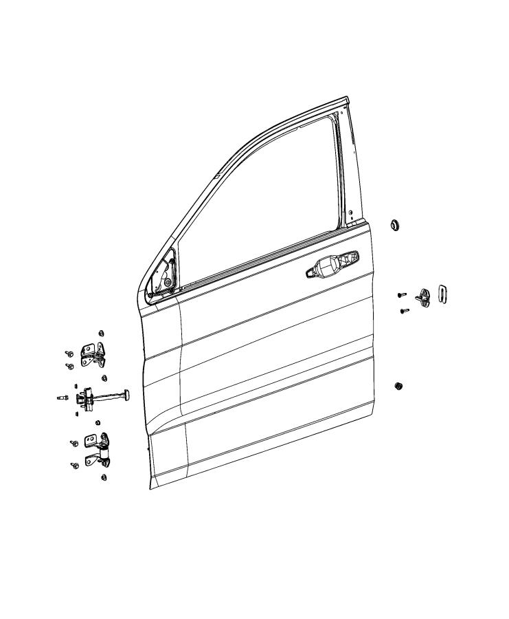 Diagram Front Door, Shell and Hinges. for your 1999 Chrysler 300  M 