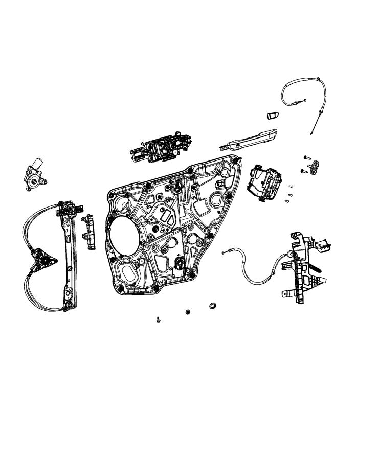 Diagram Rear Door, Hardware Components. for your 2024 Chrysler Voyager   