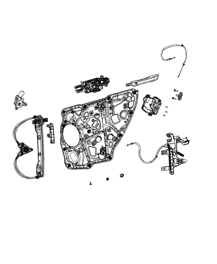 Diagram Rear Door, Hardware Components. for your 1999 Chrysler 300  M 