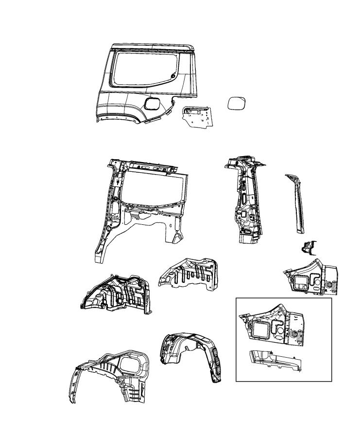 Diagram Rear Quarter Panel. for your 2016 Ram 2500   