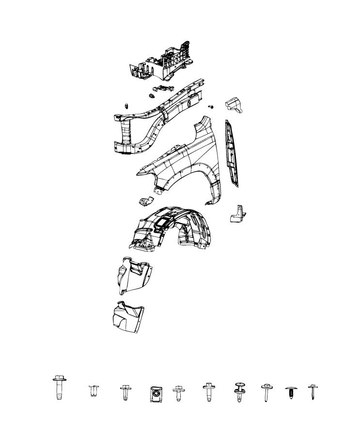 Diagram Front Fender. for your 2025 Ram 1500   