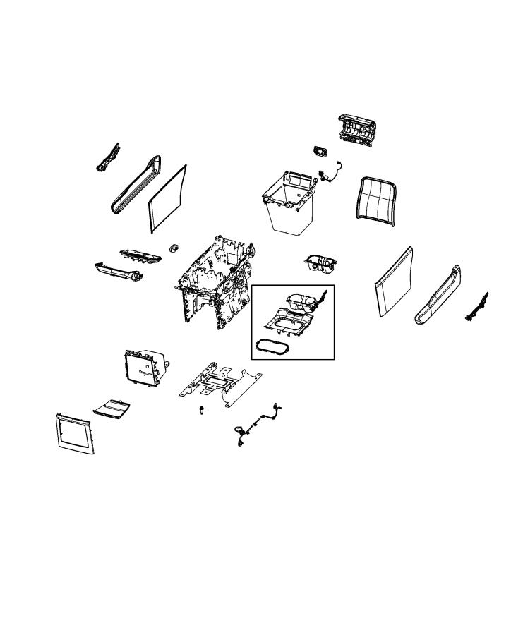 Diagram Floor Console, Rear. for your Jeep