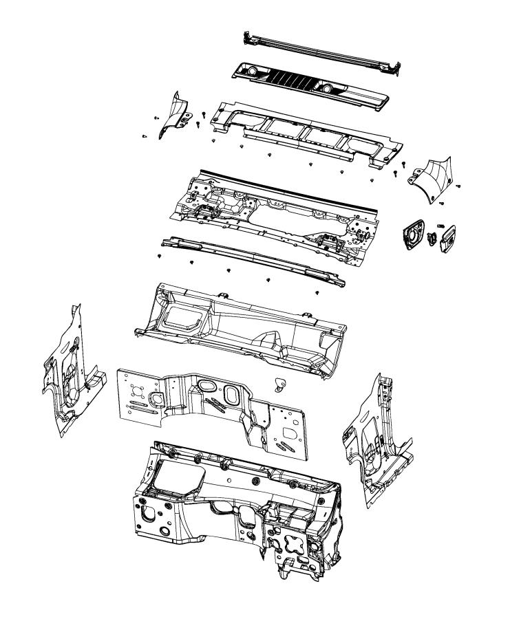 Diagram Cowl, Dash Panel and Related Parts. for your Jeep Wrangler  