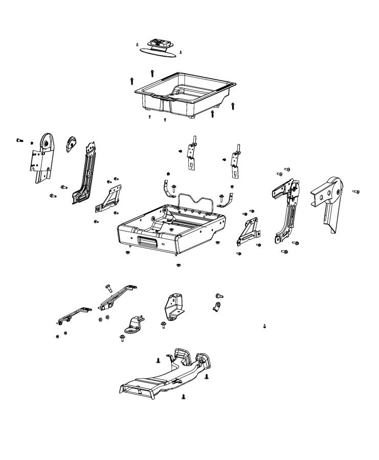 Plastics, Risers and Frames - Center Seat. Diagram