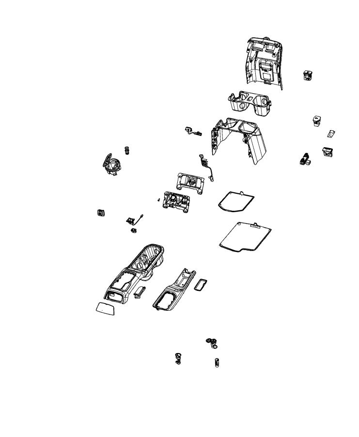 Diagram Floor Console, Front. for your Jeep Gladiator  