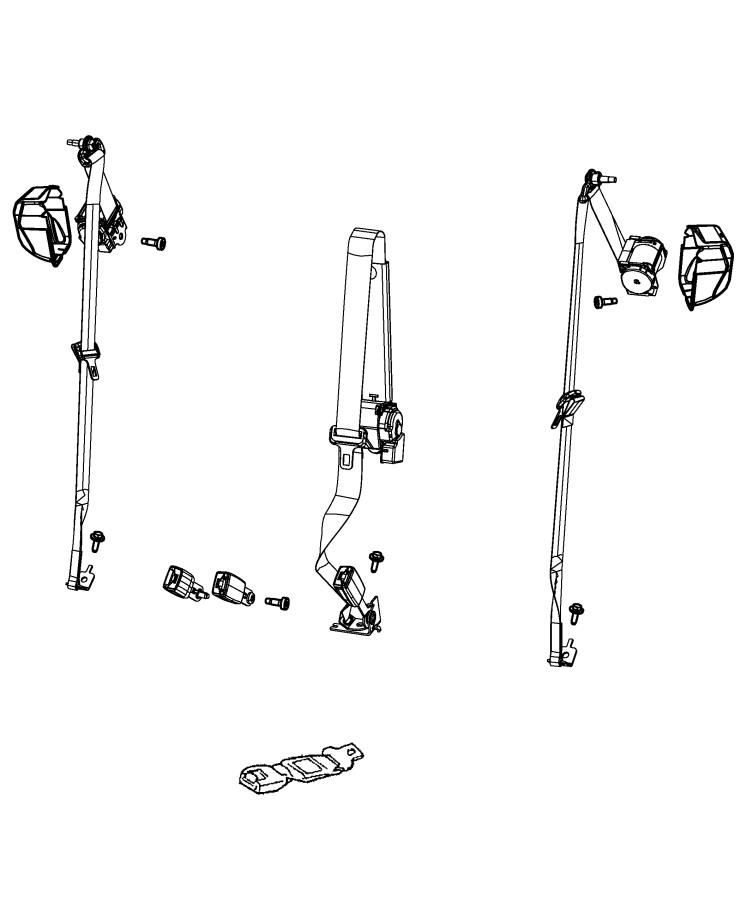 Seat Belts, Second Row. Diagram