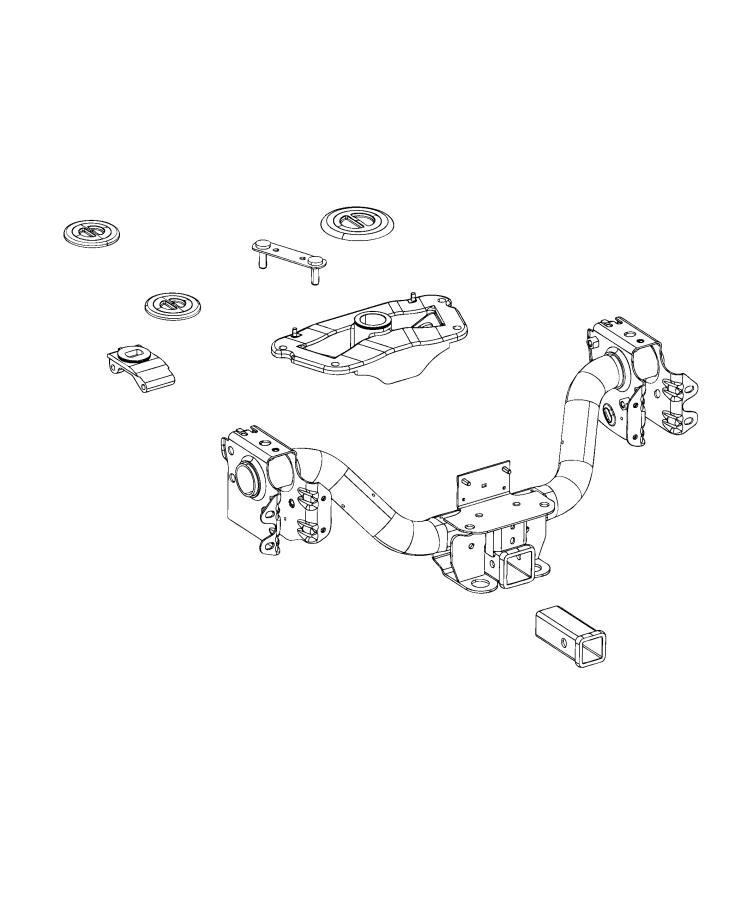 Tow Hooks and Hitches, Rear. Diagram