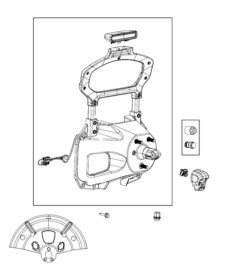 Diagram Wheel, Spare Tailgate Mounted. for your 2023 Jeep Wrangler Unlimited Rubicon 3.0L Turbo V6 Diesel M/T 4WD 