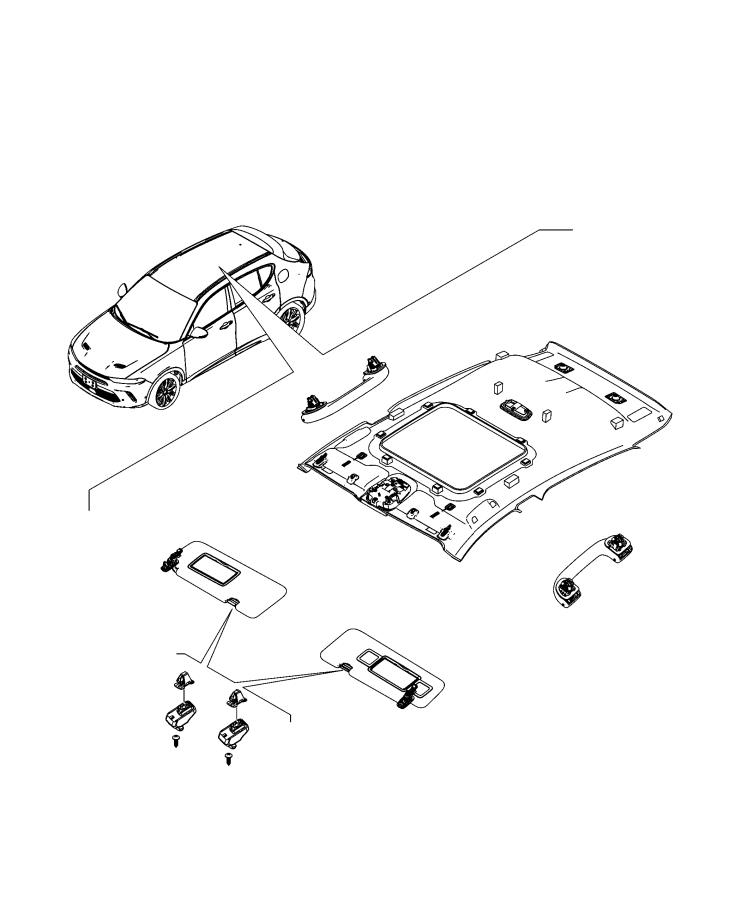 Diagram Headliners and Visors. for your Dodge